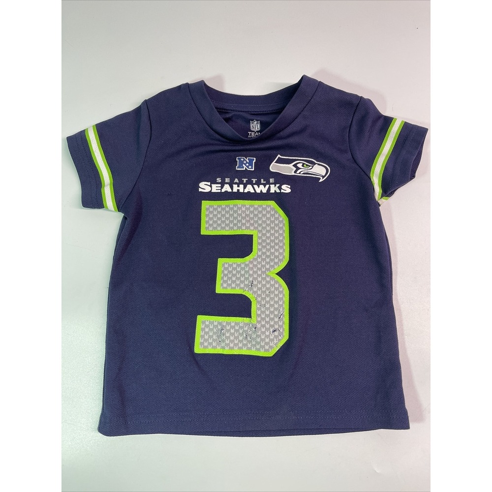 TEAM APPAREL SEATTLE SEAHAWKS RUSSELL WILSON #3 FOOTBALL JERSEY Tee DRY-FIT